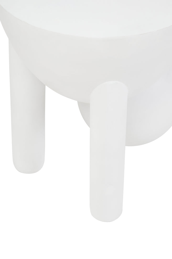 Cuckoo Whitewash Mango Wood Ball Detail Side Table