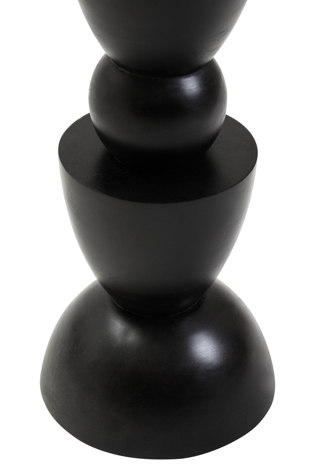 Cuckoo Black Finish Mango Wood Circle Column Detail Side Table