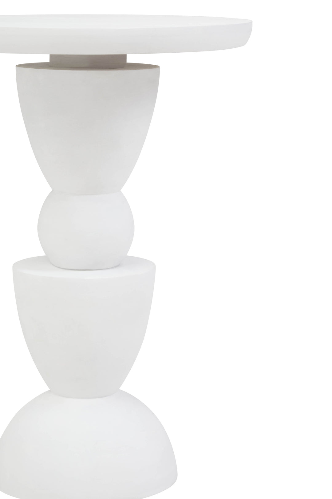 Cuckoo Whitewash Mango Wood Circle Column Detail Side Table