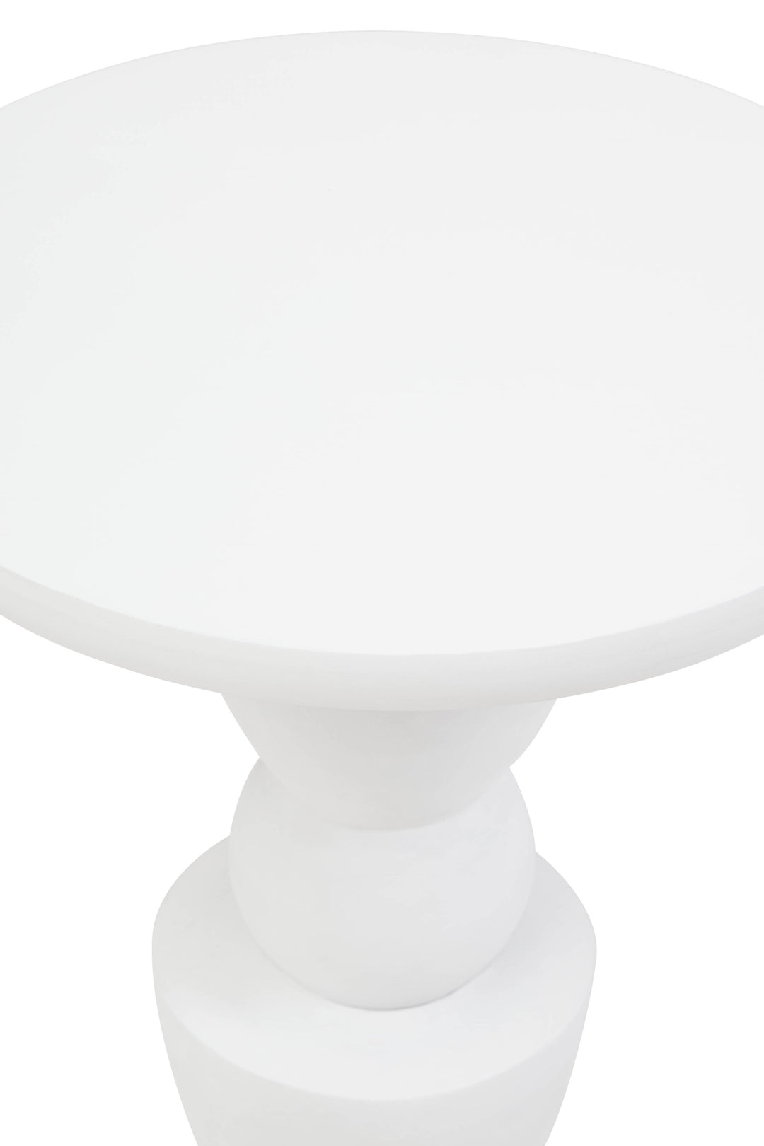 Cuckoo Whitewash Mango Wood Circle Column Detail Side Table