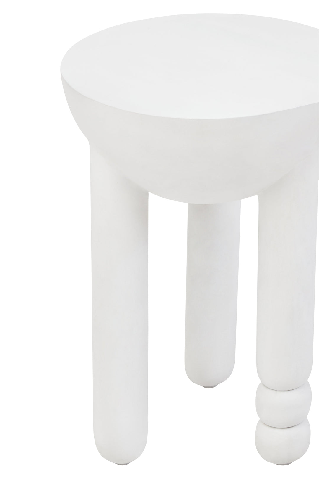 Cuckoo Whitewash Mango Wood Column Detail Round Side Table