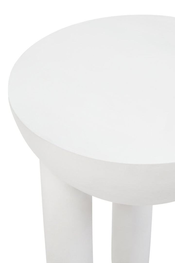 Cuckoo Whitewash Mango Wood Column Detail Round Side Table