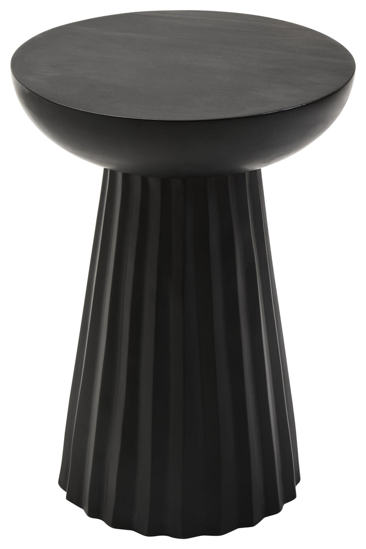 Cuckoo Black Finish Mango Wood Carved Ridge Side Table