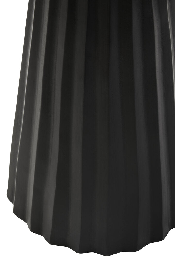 Cuckoo Black Finish Mango Wood Carved Ridge Side Table