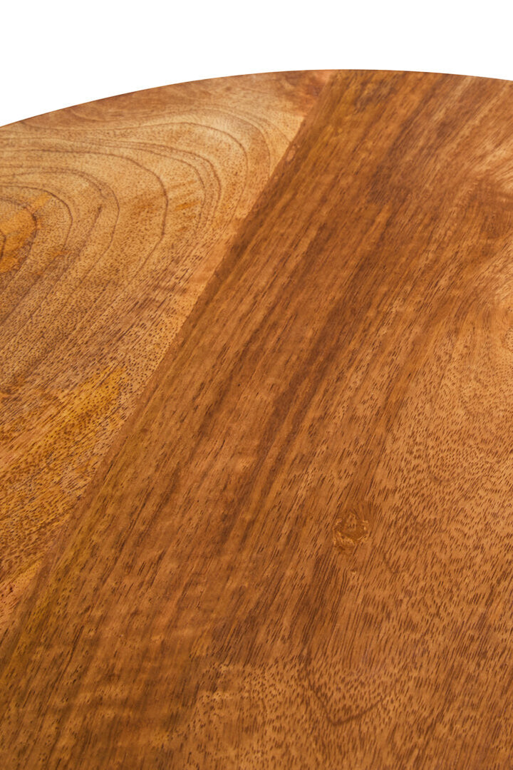 Cuckoo Natural Mango Wood Carved Ridge Side Table