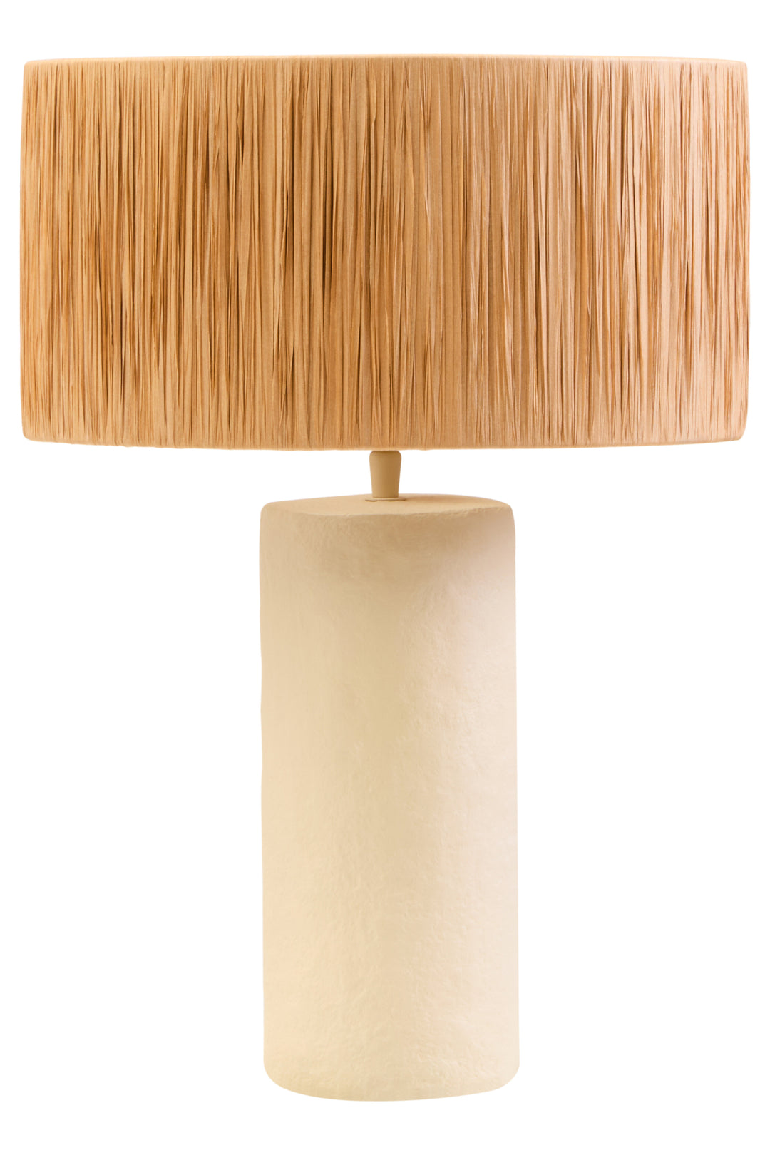 Thrush 51cm Natural Papier Mache Table Lamp With Natural Raffia Shade