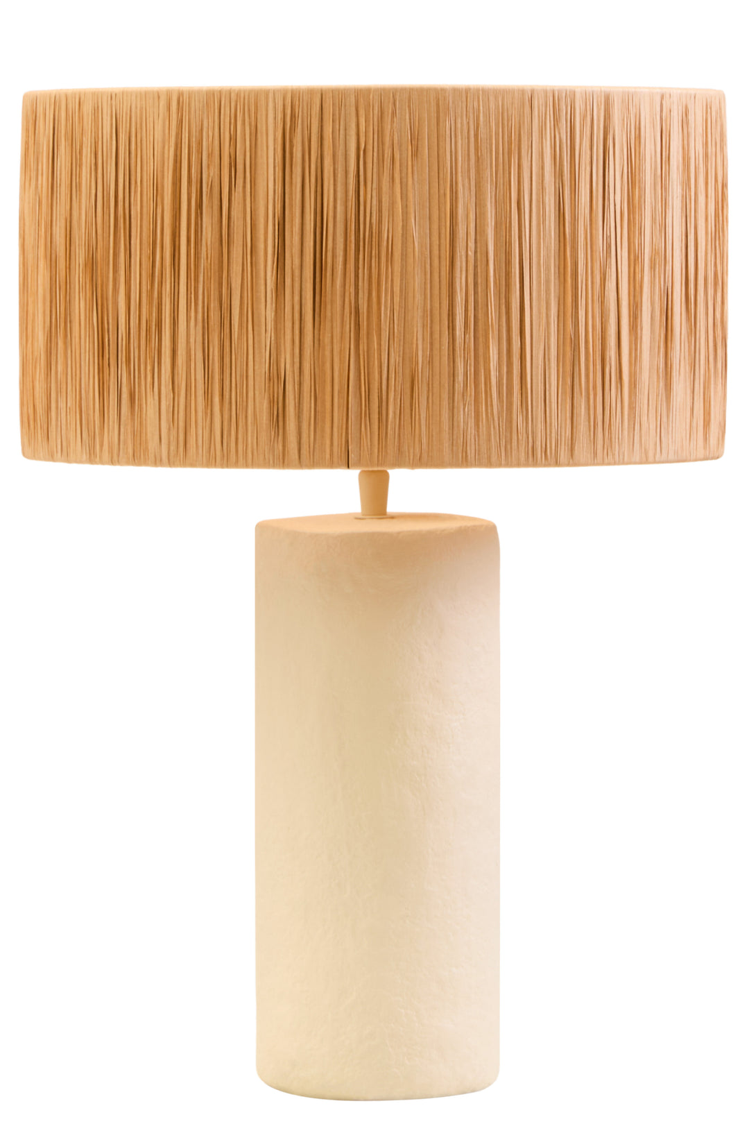 Thrush 51cm Natural Papier Mache Table Lamp With Natural Raffia Shade
