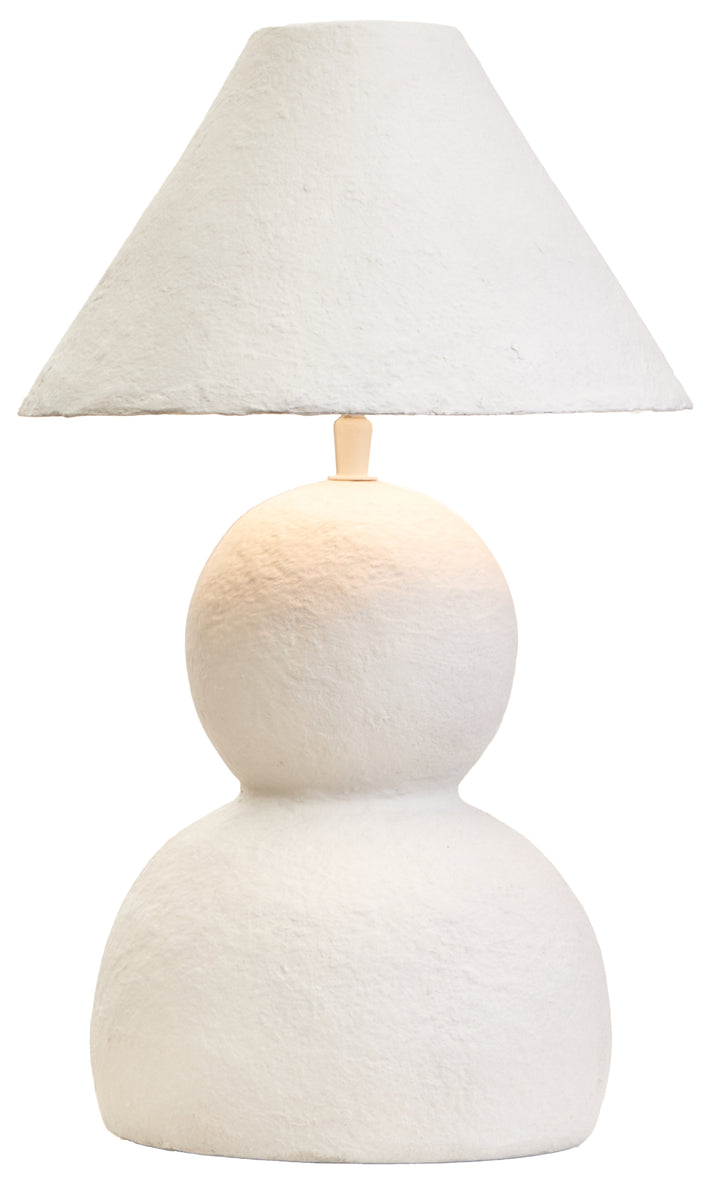 Thrush 44cm White Papier Mache Table Lamp