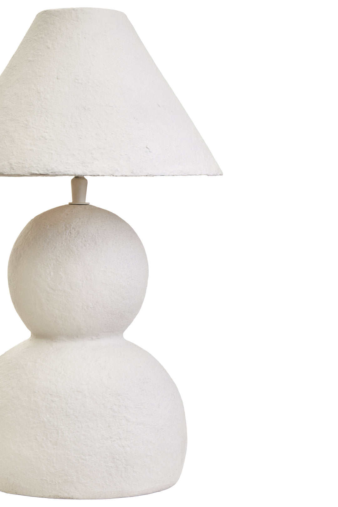 Thrush 44cm White Papier Mache Table Lamp