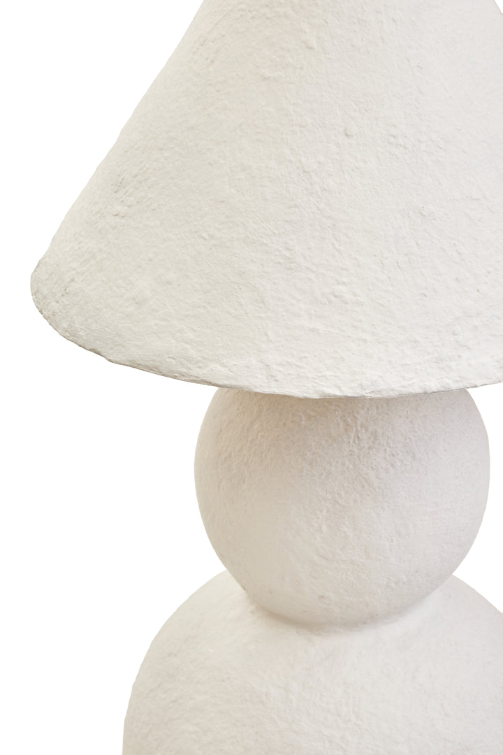 Thrush 44cm White Papier Mache Table Lamp