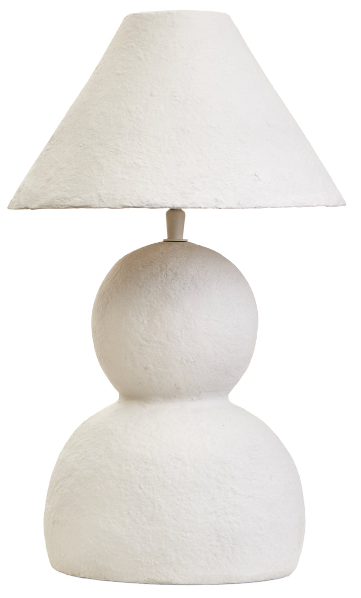Thrush 44cm White Papier Mache Table Lamp