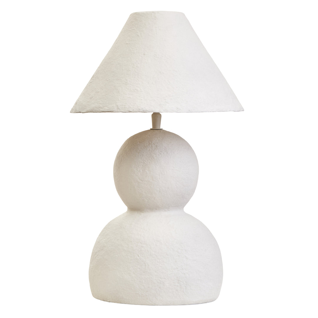 Thrush 44cm White Papier Mache Table Lamp