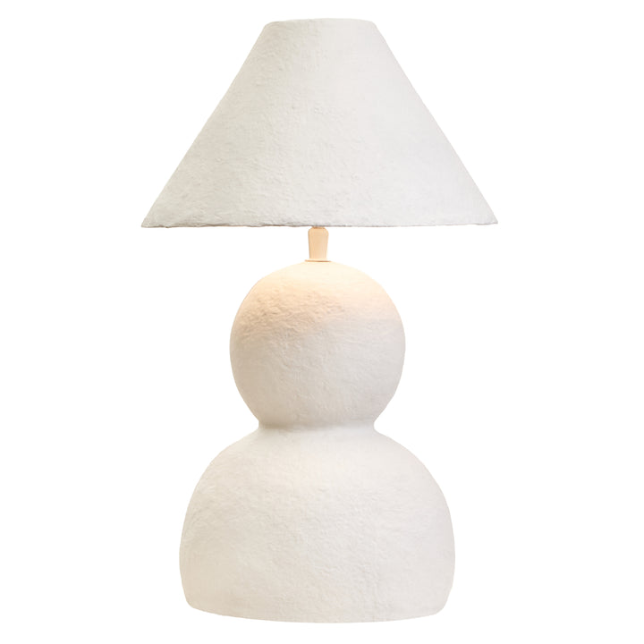 Thrush 44cm White Papier Mache Table Lamp