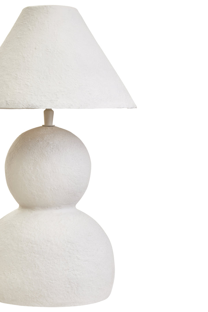 Thrush 44cm White Papier Mache Table Lamp