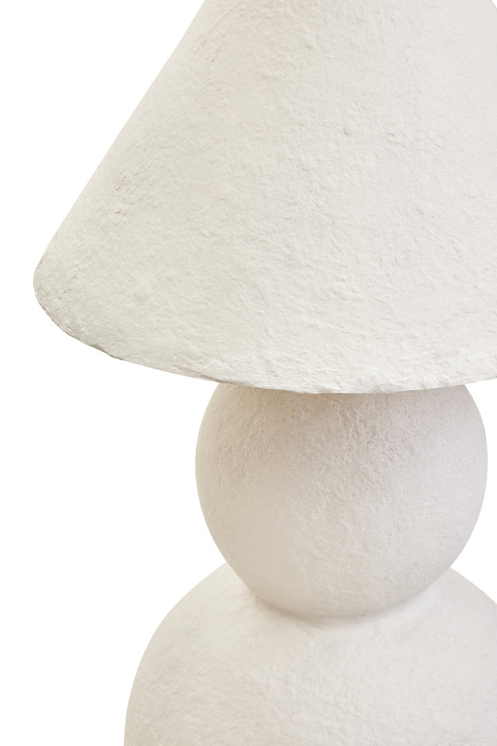 Thrush 44cm White Papier Mache Table Lamp