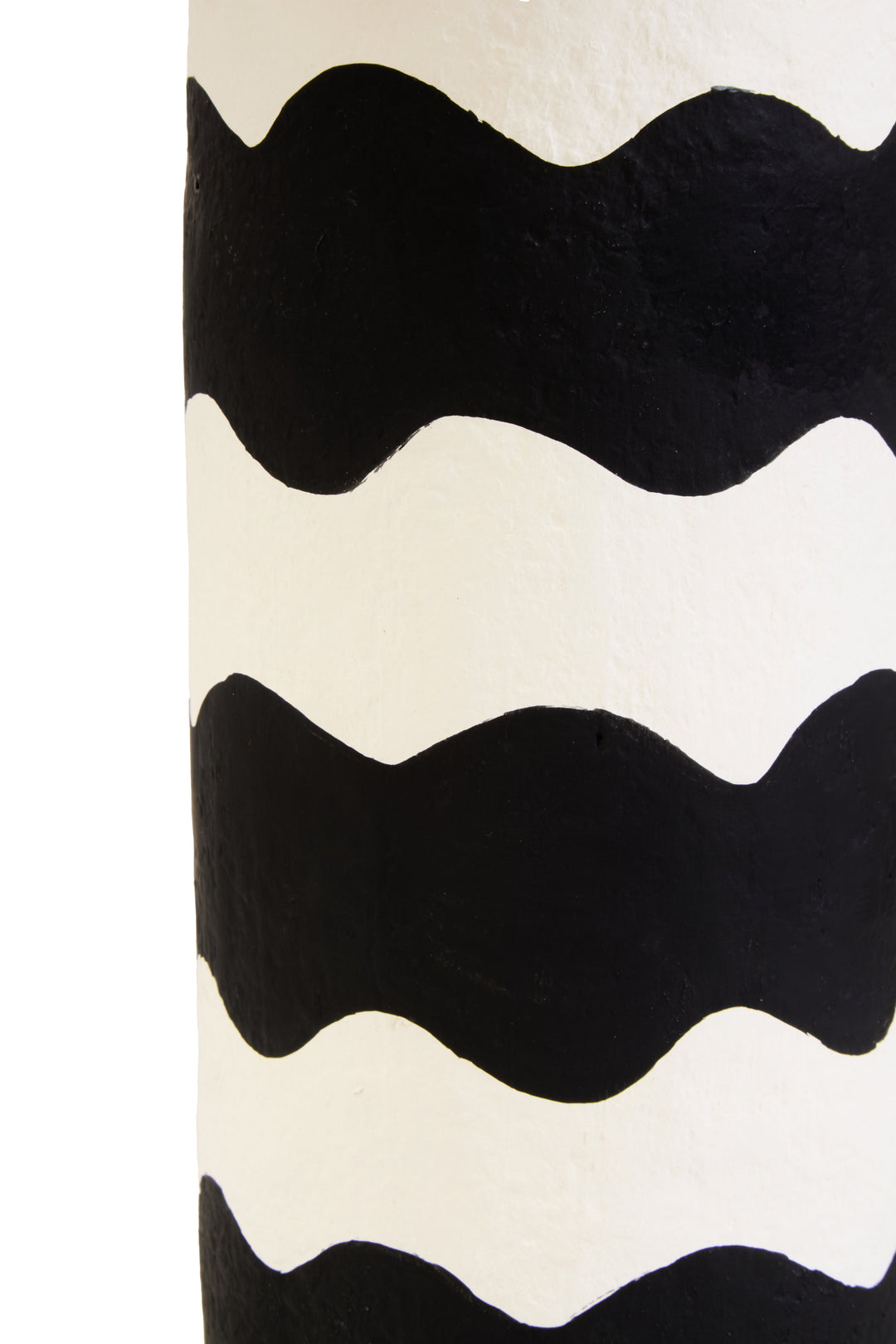 Thrush 50cm Black And White Curved Stripe Papier Mache Table Lamp