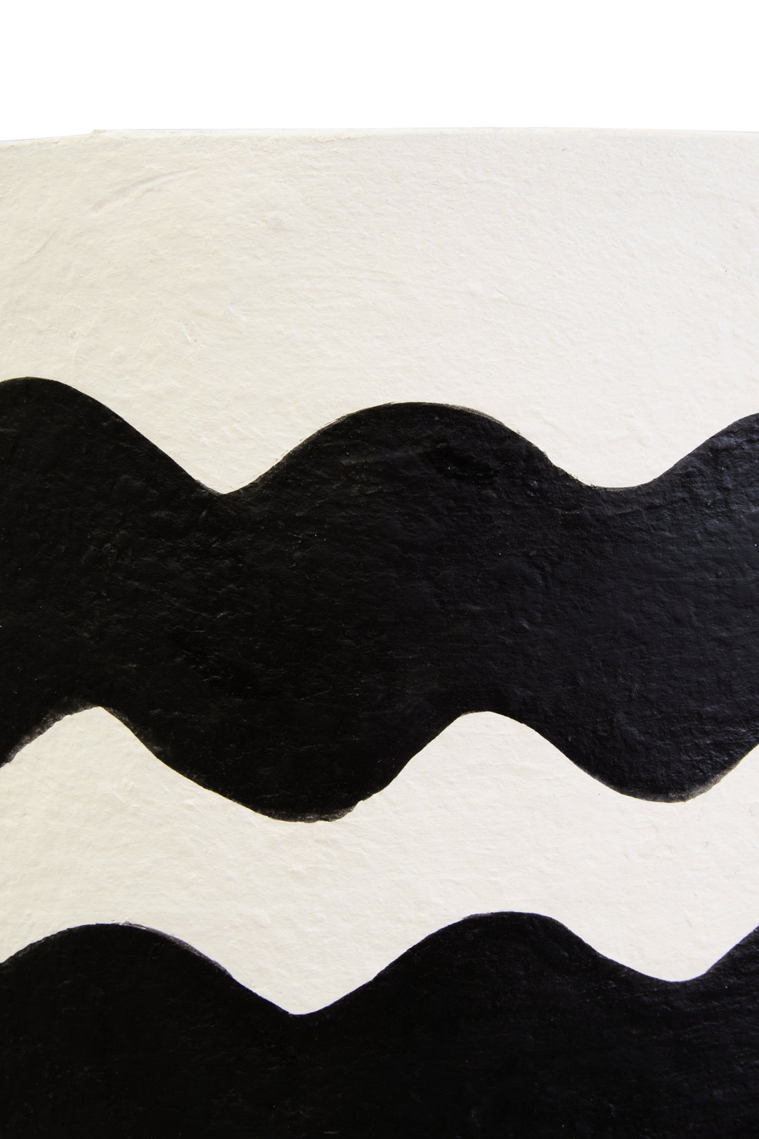 Thrush 50cm Black And White Curved Stripe Papier Mache Table Lamp
