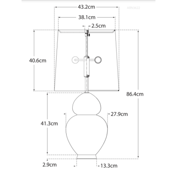 Michelena Table Lamp White, Table Lamp, Chalk White - Andrew Martin