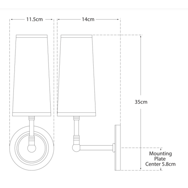 Ziyi Wall Light Bronze, Wall Light - Andrew Martin