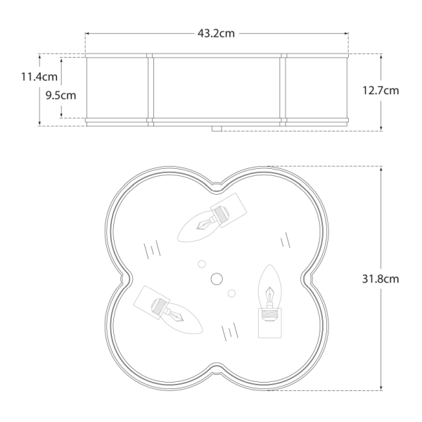 Basil Flush Nickel, Ceiling Light, Large, Polished Nickel - Andrew Martin