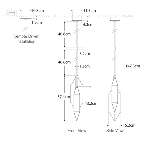 Ophelion Pendant  Brass, Pendant Light - Andrew Martin