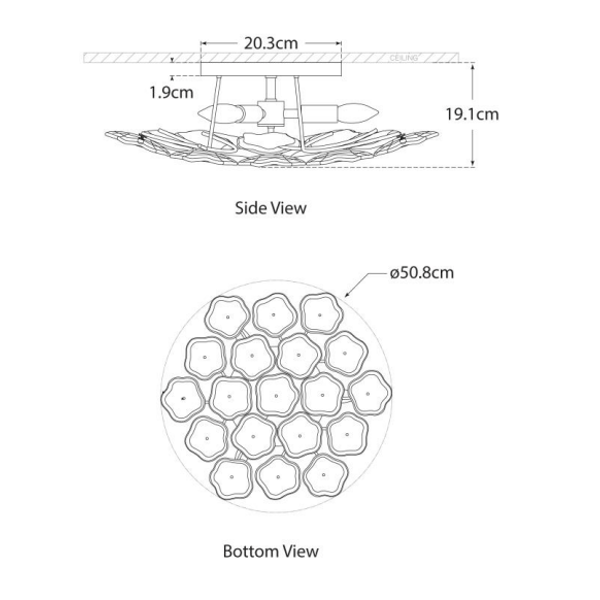 Leighton Flush Nickel, Ceiling Light, Polished Nickel - Andrew Martin