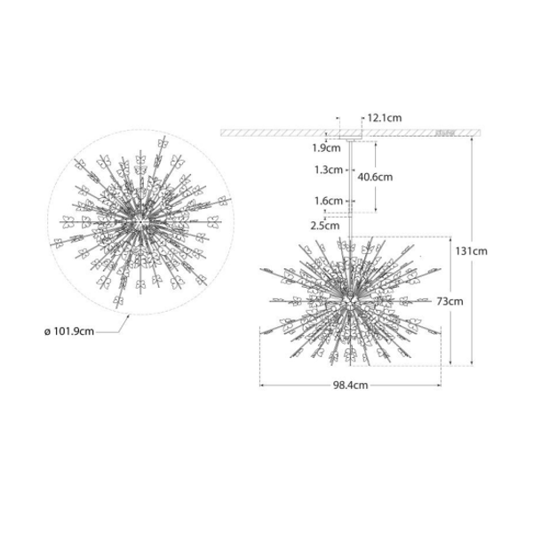 Farfalle Chandelier Gild, Chandelier - Andrew Martin
