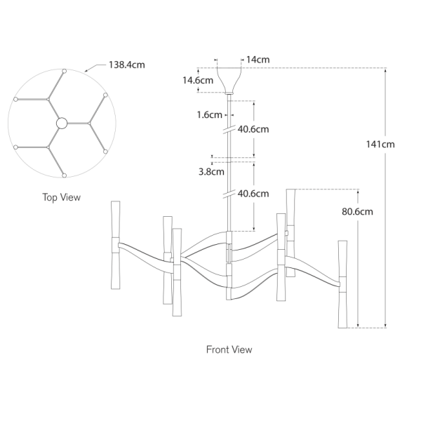 Brenta Grande Chandelier Bronze, Chandelier - Andrew Martin