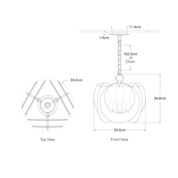 Loire Chandelier Gild, Chandelier - Andrew Martin