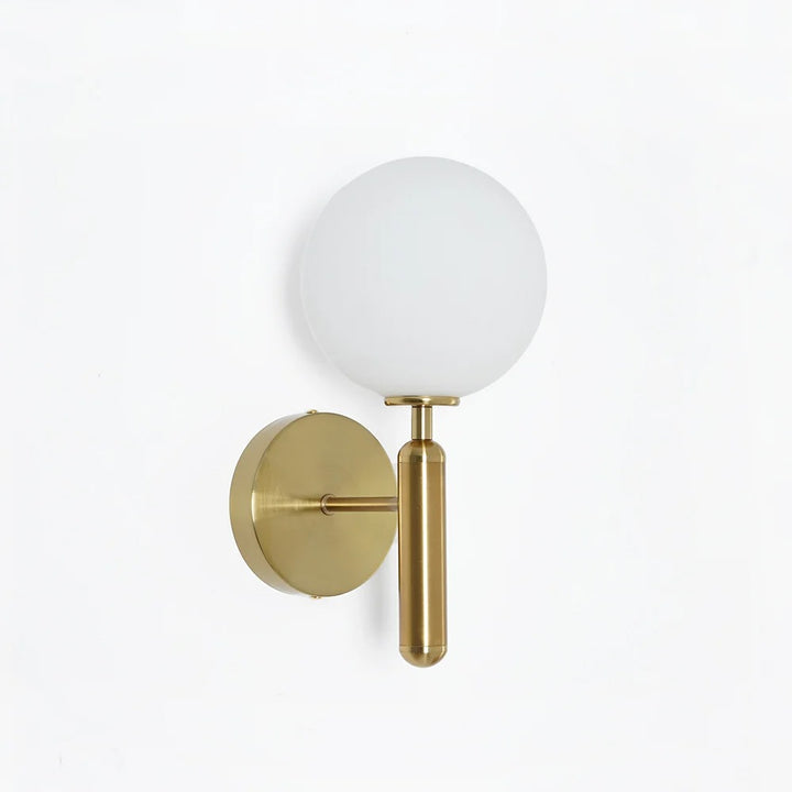 Decorica White and Gold LED Glass Globe Indoor Wall Sconce