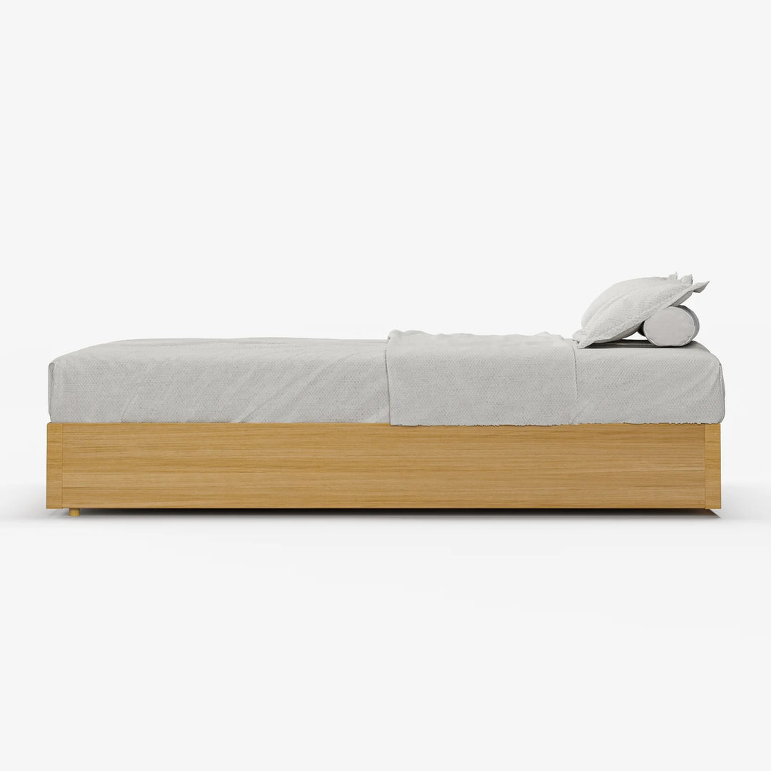 Japan King Size Natural Bed Frame with Storage