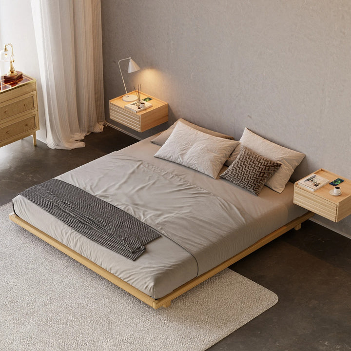 Japanese Style Natural Floor Double Bed