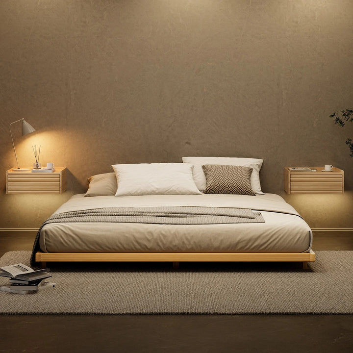 Japanese Style Natural Floor Double Bed