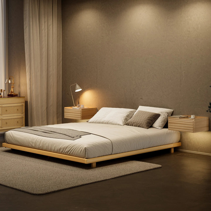 Japanese Style Natural Floor Double Bed