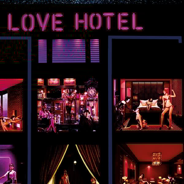 Love Hotel, Plexiglass Artwork, 80cm x 120cm, Multicoloured/Pink/Purple - Andrew Martin