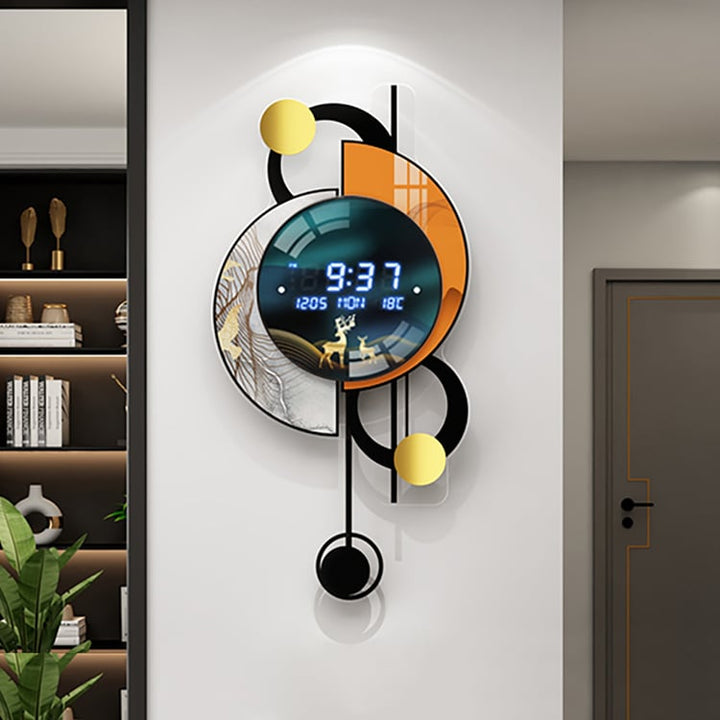 Glory Digital Wall Clock with LED Display 670mm