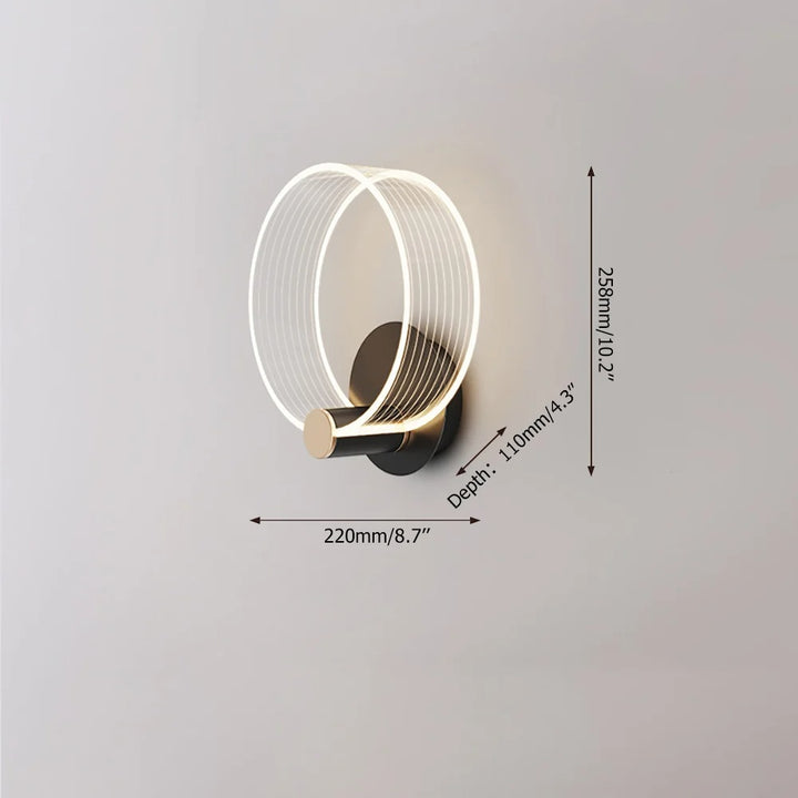 Modern Circle Wall Light Acrylic & Metal