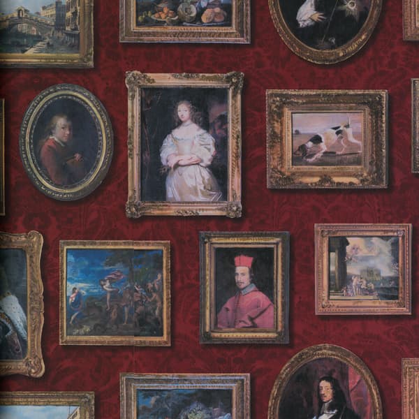 Gallery Red Wallpaper, Wallpaper - Andrew Martin