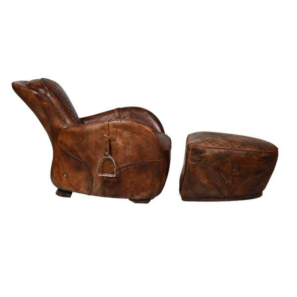 Saddle Footstool, Footstool, Brown - Andrew Martin