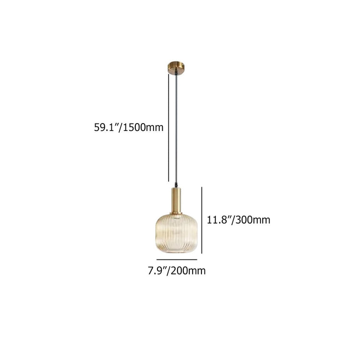 Gold Metal Lantern-Shaped Pendant Light