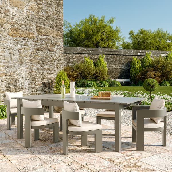 Caicos Dining Chair w/ Arms Taupe, Outdoor Dining Chair - Andrew Martin