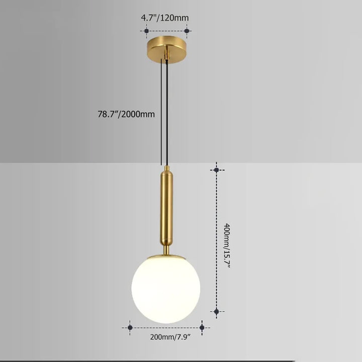 Decorica LED Globe White and Gold Single Pendant Light