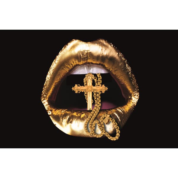 Golden Cross, 120cm x 80cm, Black/Gold - Andrew Martin