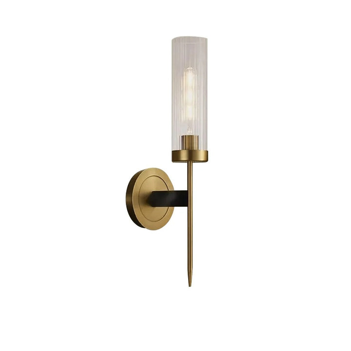 Modern Minimalist 1-Light Cylinder Clear Ribbed Glass Shade