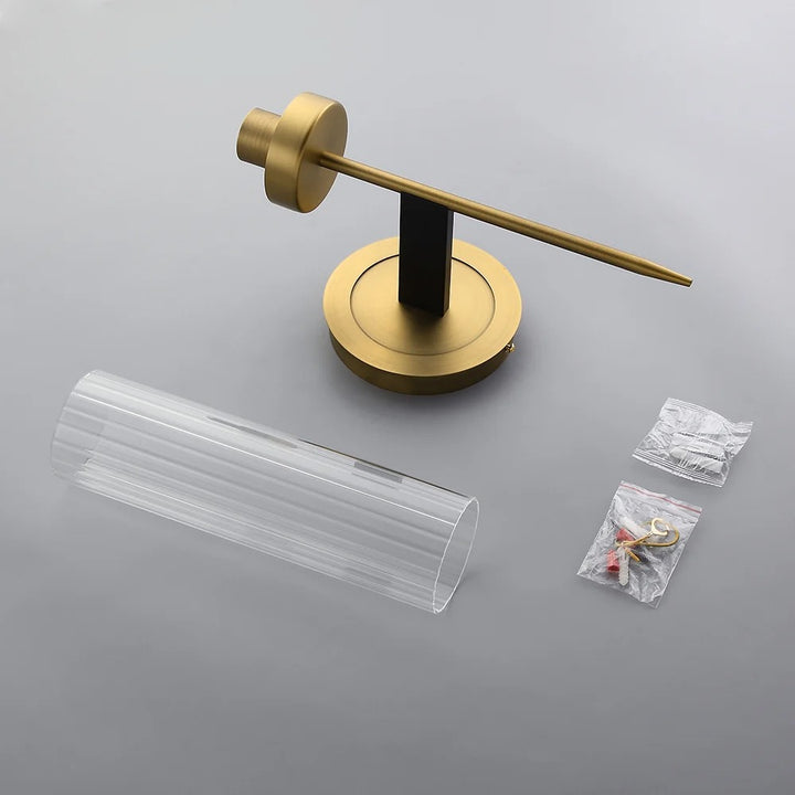 Modern Minimalist 1-Light Cylinder Clear Ribbed Glass Shade
