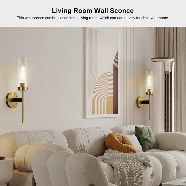 Modern Minimalist 1-Light Cylinder Clear Ribbed Glass Shade