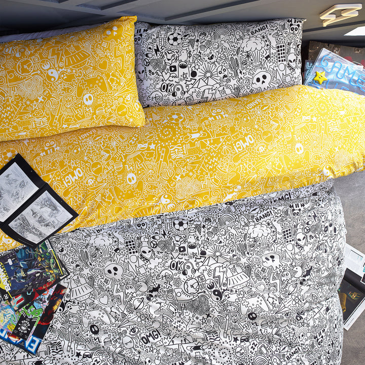 Doodles Db Duvet Set White/Black - image 3