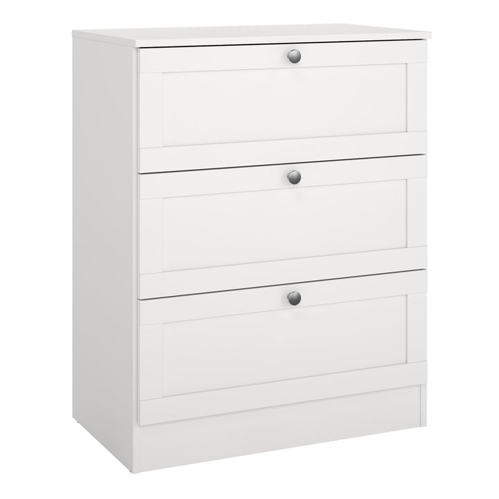 Brande Chest with 3 Frame Drawers in White