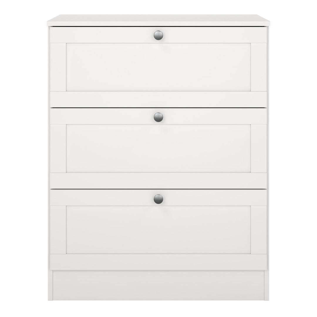 Brande Chest with 3 Frame Drawers in White