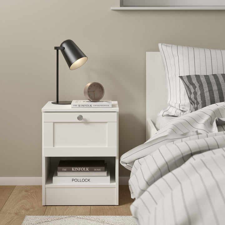 Brande Nightstand with1 Frame Drawer in White
